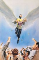 Anjo salva pequena mutante de multidão em Marvels por Alex Ross