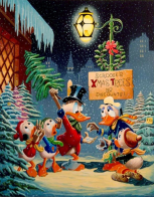 Tela de Carl Barks com o tema de Natal
